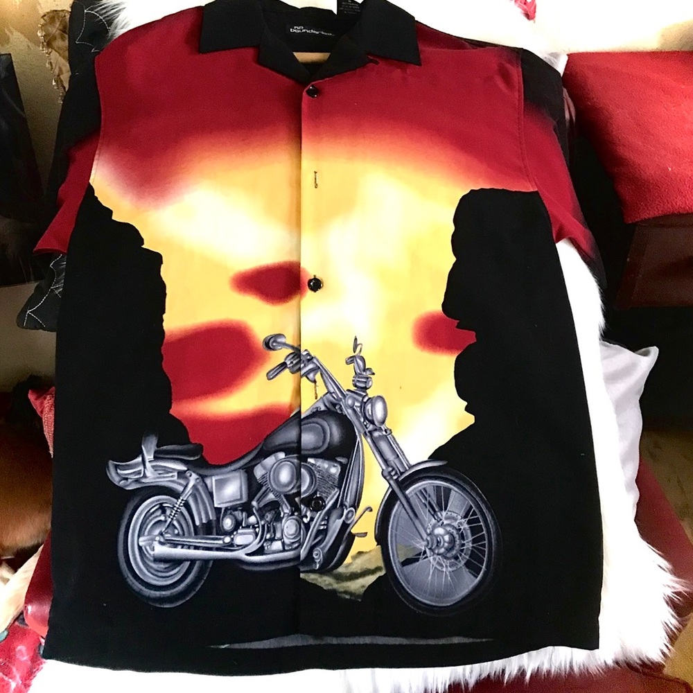 Men’s Motorcycle Collared short sleeve shirt